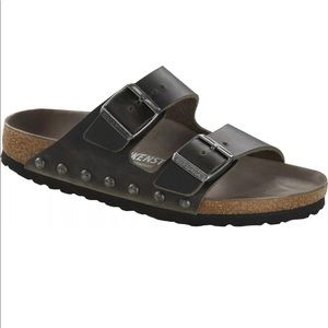 Birkenstock Arizona iron leather w studs sz 37 NIB